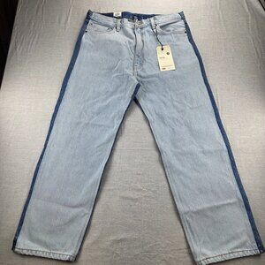 Levis Jeans Mens 38 X 32 Blue Denim Baggy Strong Two Toned Straight Leg NWT
